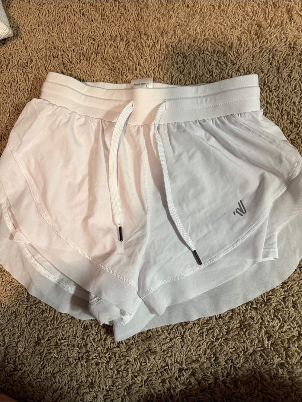 White Women's Varisty Cheer Layered Shorts